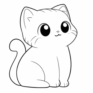 Desenho de esboço do gato para colorir