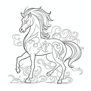 Desenho de espírito de cavalo adulto para colorir