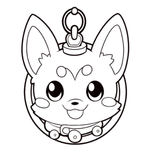 Desenho de etiqueta de cachorro para colorir