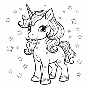Desenho de fada unicórnio para colorir