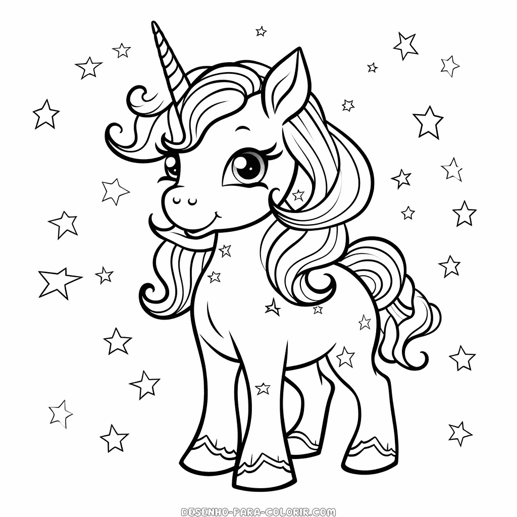 Desenho de fada unicórnio para colorir