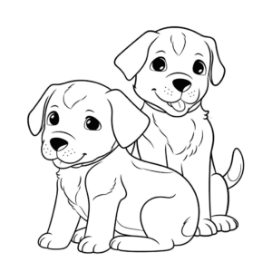 Desenho de filhote de cachorro para colorir