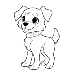 Desenho de foto de cachorro para colorir