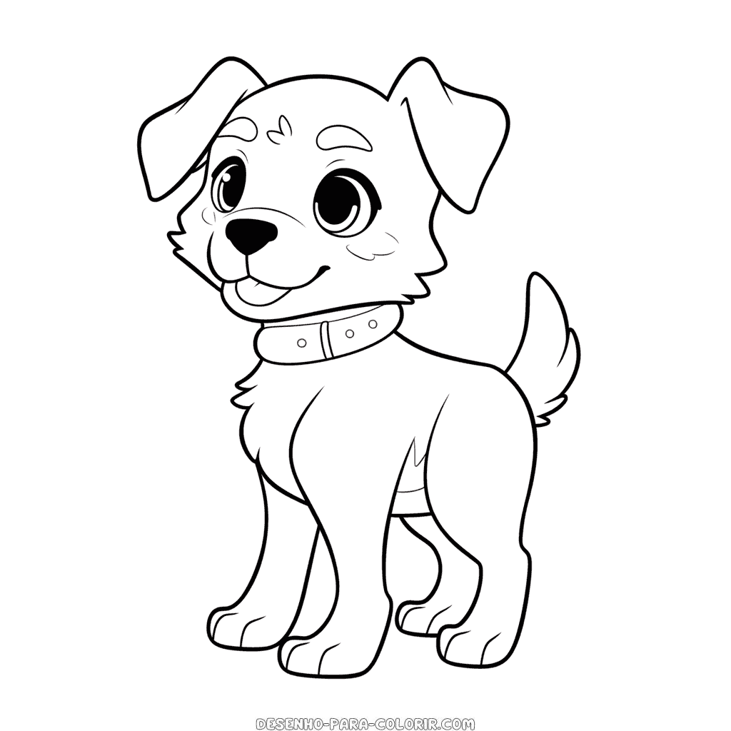 Desenho de foto de cachorro para colorir