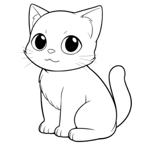 Desenho de foto do gato para colorir