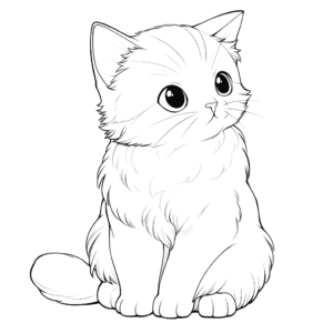 Desenho de gato adolescente para colorir