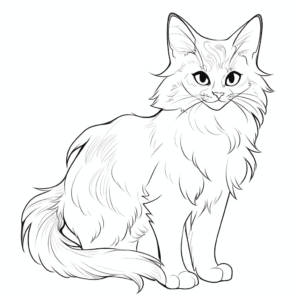 Desenho de gato adorável para colorir