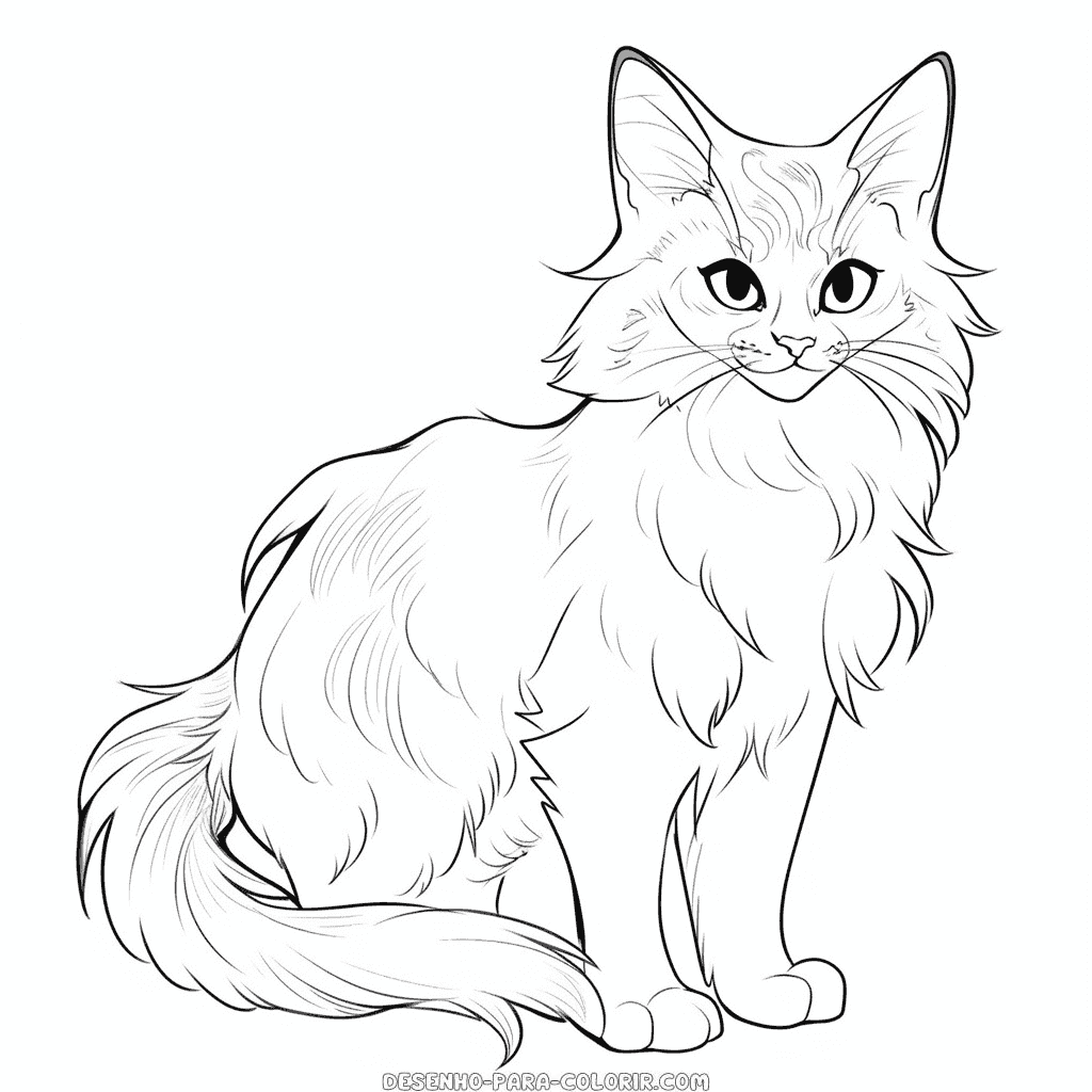 Desenho de gato adorável para colorir