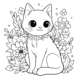 Desenho de gato amigável para colorir