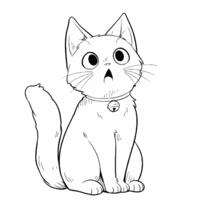 Desenho de gato assustado para colorir