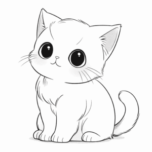 Desenho de gato bebê fofo para colorir