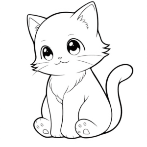 Desenho de gato bonito para colorir