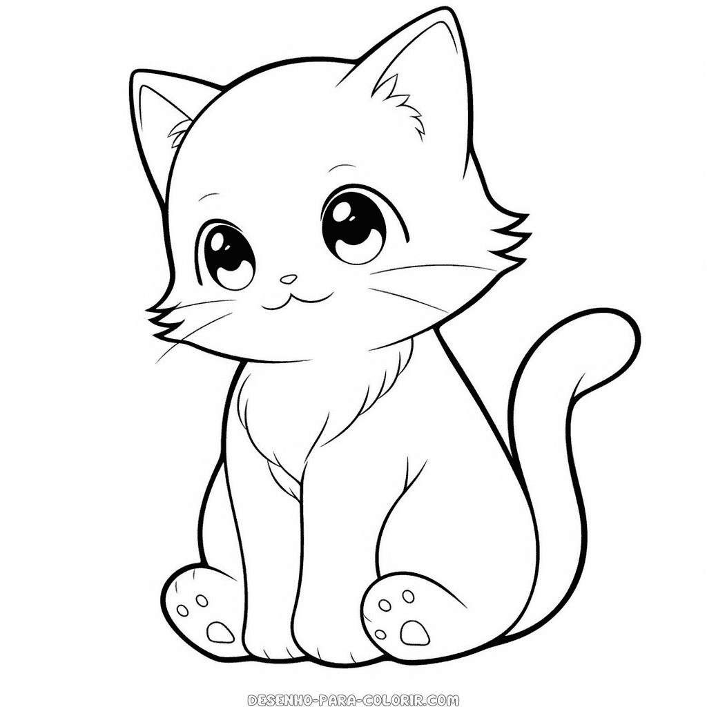 Desenho de gato bonito para colorir
