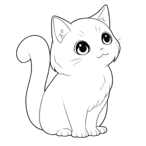 Desenho de gato branco para colorir
