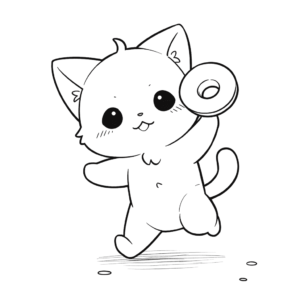 Desenho de gato brincalhão para colorir