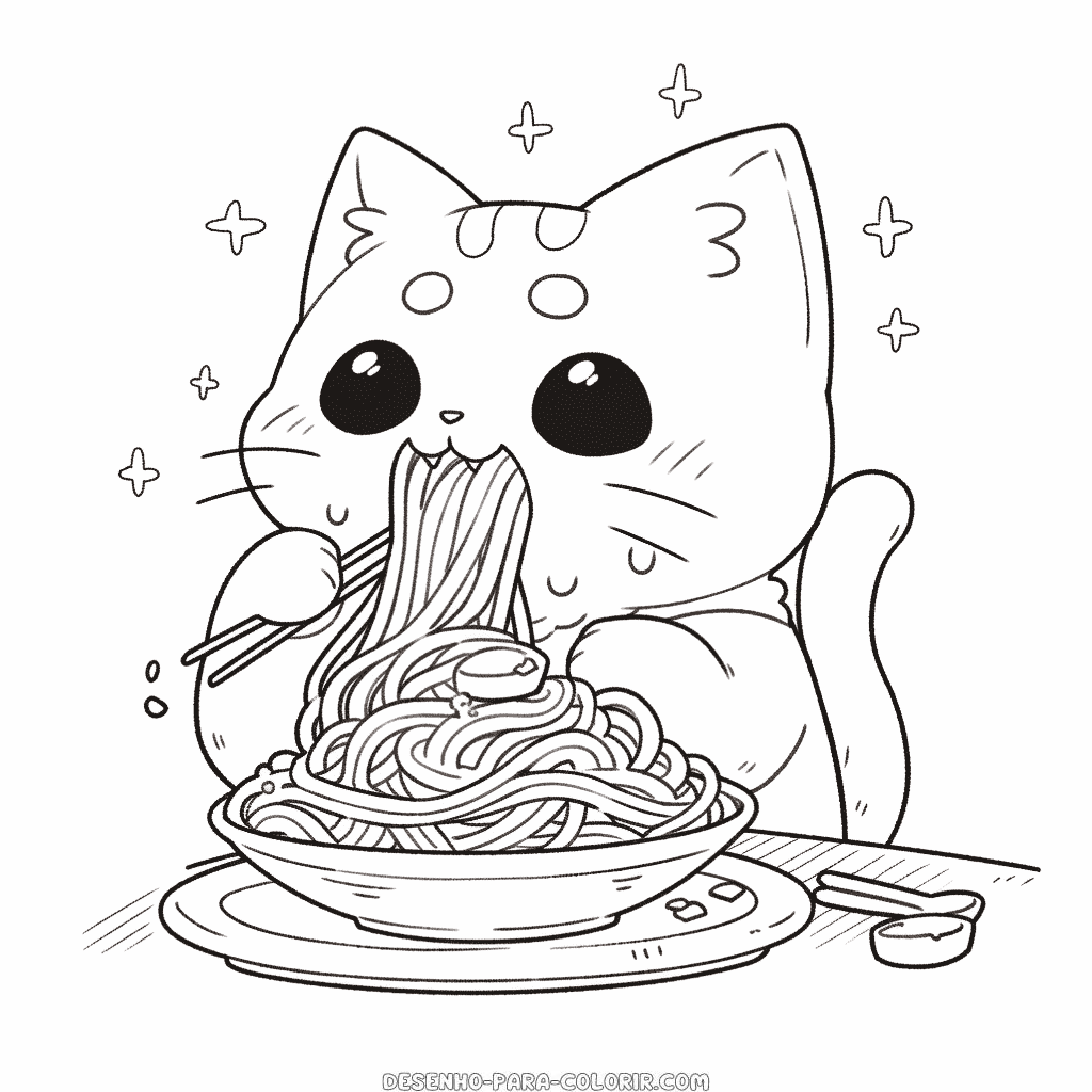 Desenho de Gato fofo para colorir  Desenhos para colorir e imprimir gratis