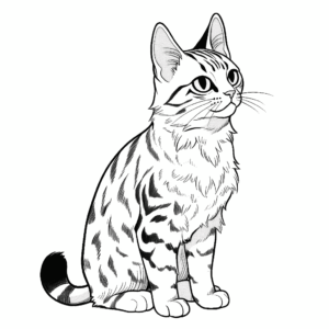 Desenho de gato de bengala para colorir