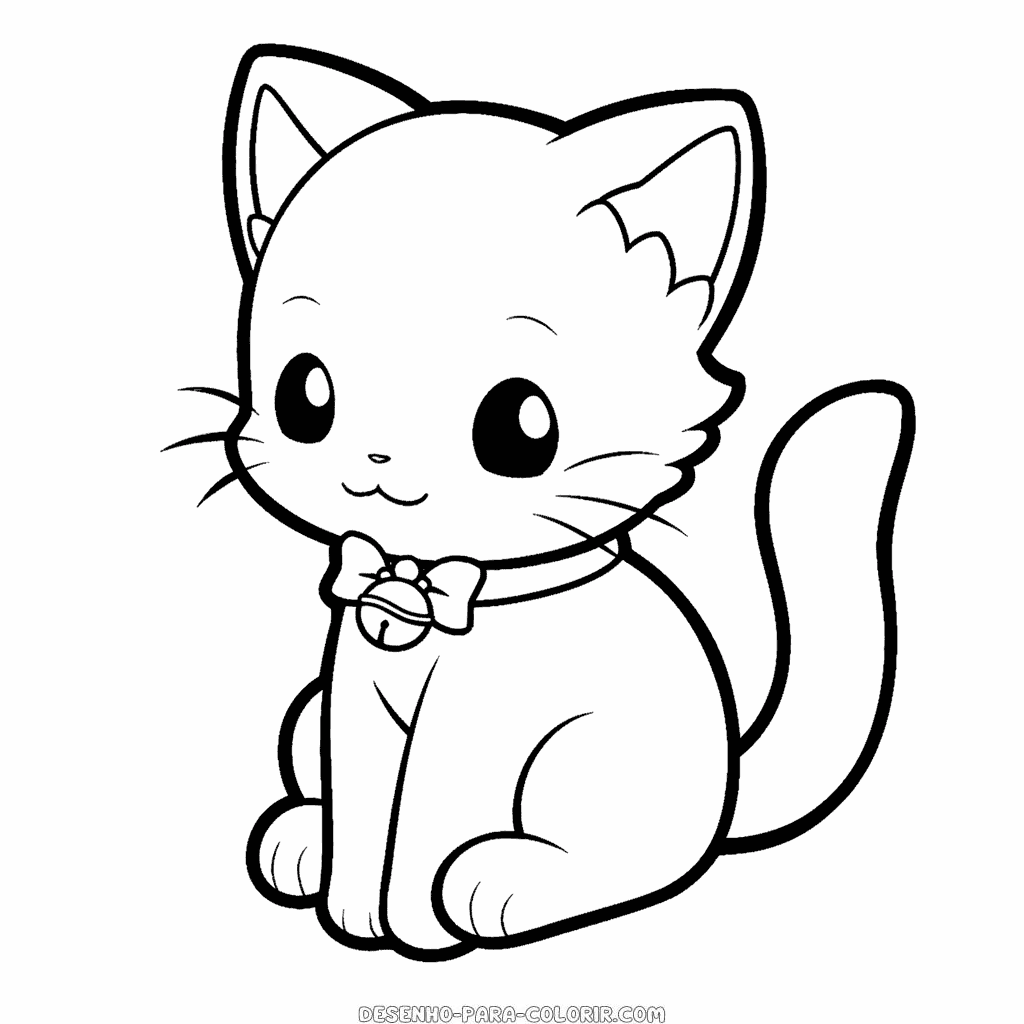 Desenho de gato de desenho animado para colorir