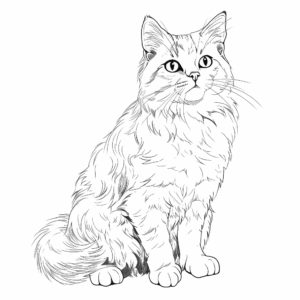 Desenho de gato detalhado para colorir