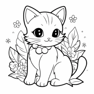 Desenho de gato do jardim de infância para colorir