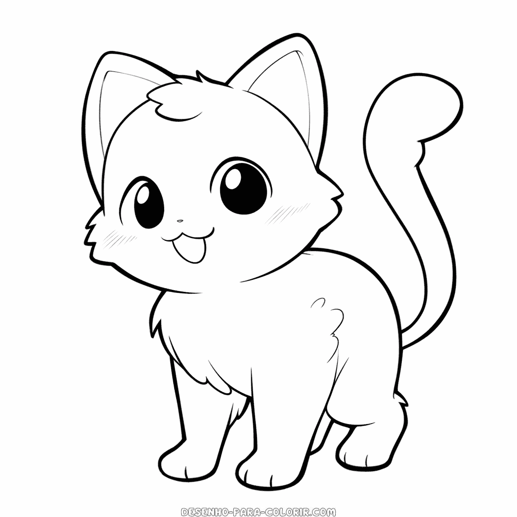 Desenho de gato engraçado para colorir