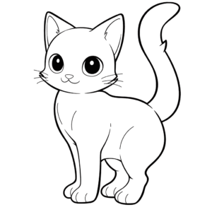 Desenho de gato fácil para colorir