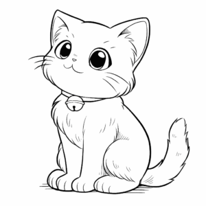 Desenho de gato fofo para colorir