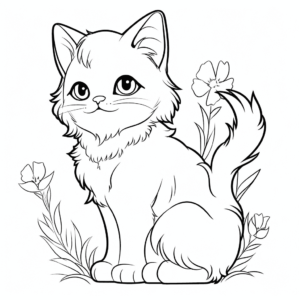 Desenho de gato fofo para colorir para colorir