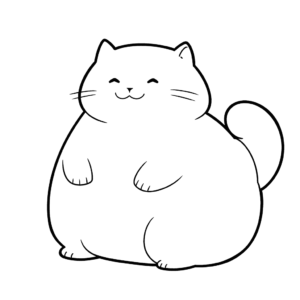 Desenho de gato gordo para colorir