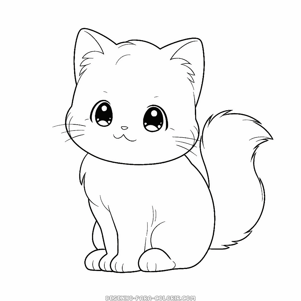 Desenho de gato grátis para colorir