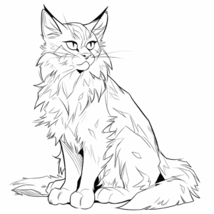 Desenho de gato guerreiro para colorir