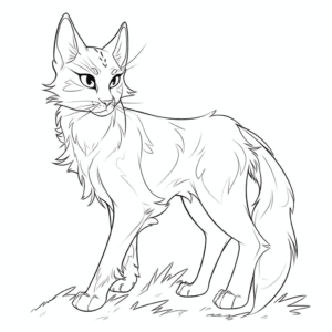 Desenho de gato guerreiro para impressão para colorir