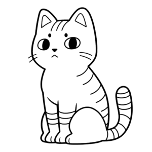 Desenho de gato listrado para colorir