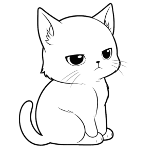 Desenho de gato médio para colorir