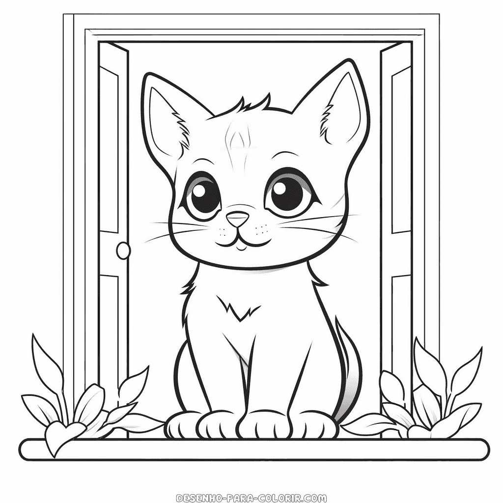 Gatos para colorir  Desenhos para colorir