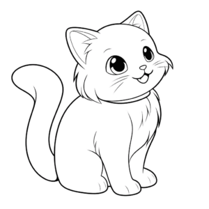 Desenho de gato otimista para colorir