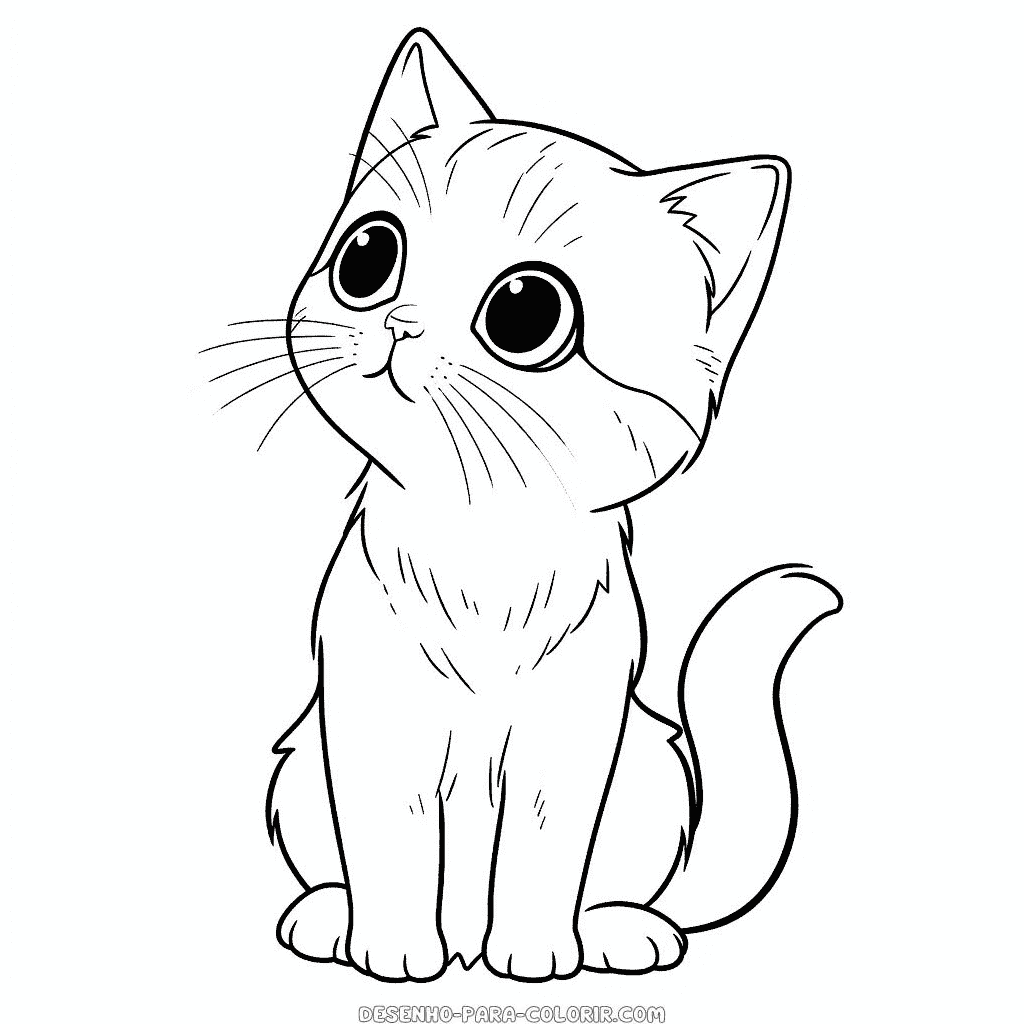 Desenho de gato para adolescentes para colorir