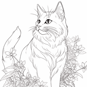 Desenho de gato para adultos para colorir