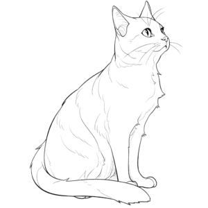 Desenho de gato para impressão para colorir