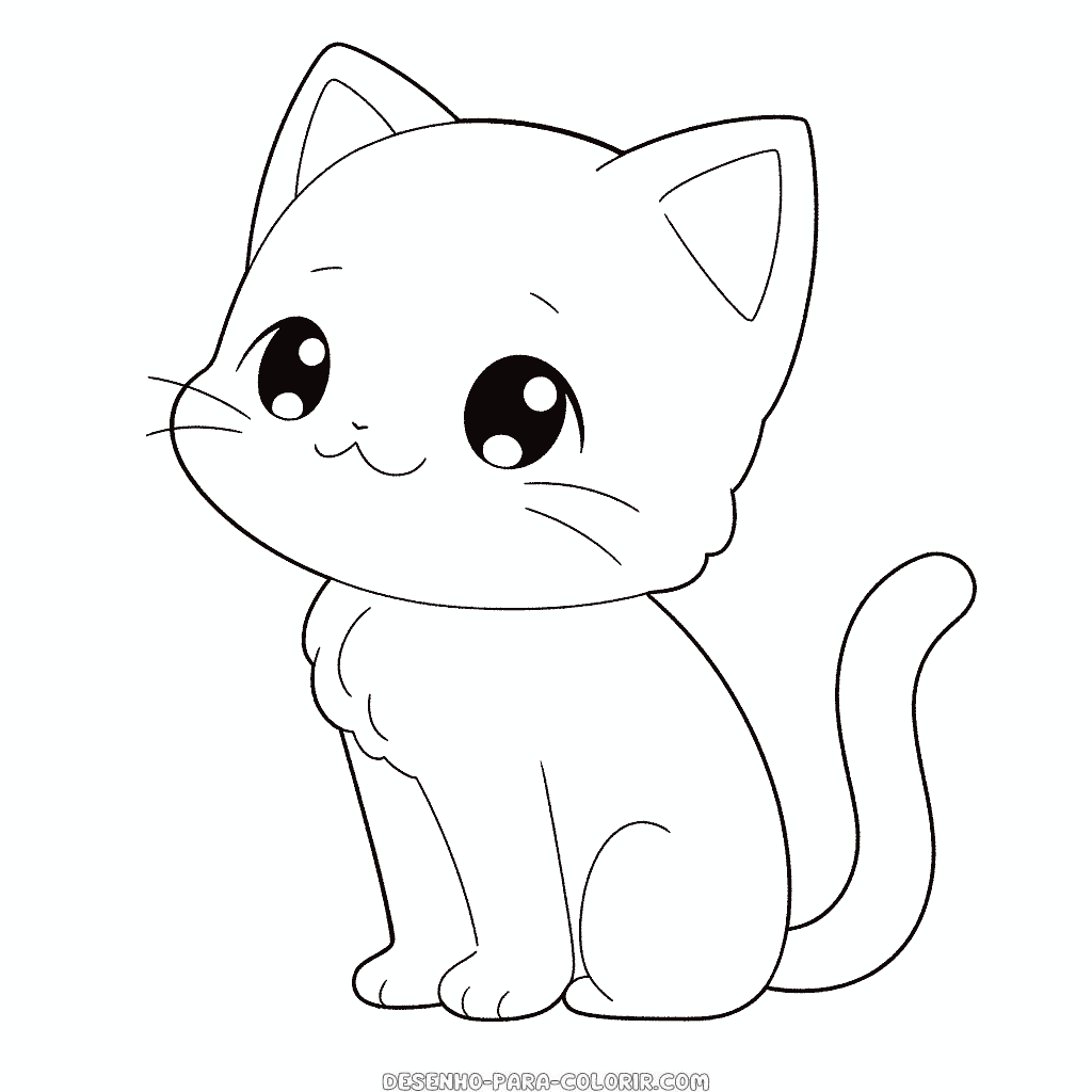 Desenho de gato para o bebê para colorir