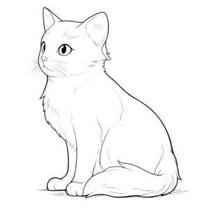 Desenho de gato preto para colorir