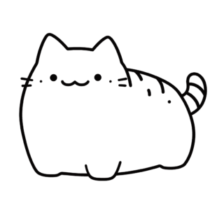 Desenho de gato pusheen para colorir