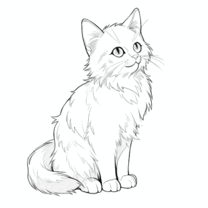 Desenho de gato realista para colorir