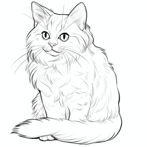 Desenho de gato realista para colorir