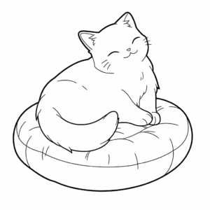 Desenho de gato relaxado para colorir