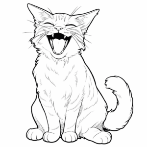 Desenho de gato risonho para colorir