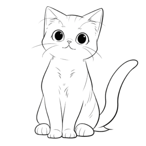 Desenho de gato ruivo para colorir