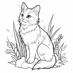 Desenho de gato selvagem para colorir