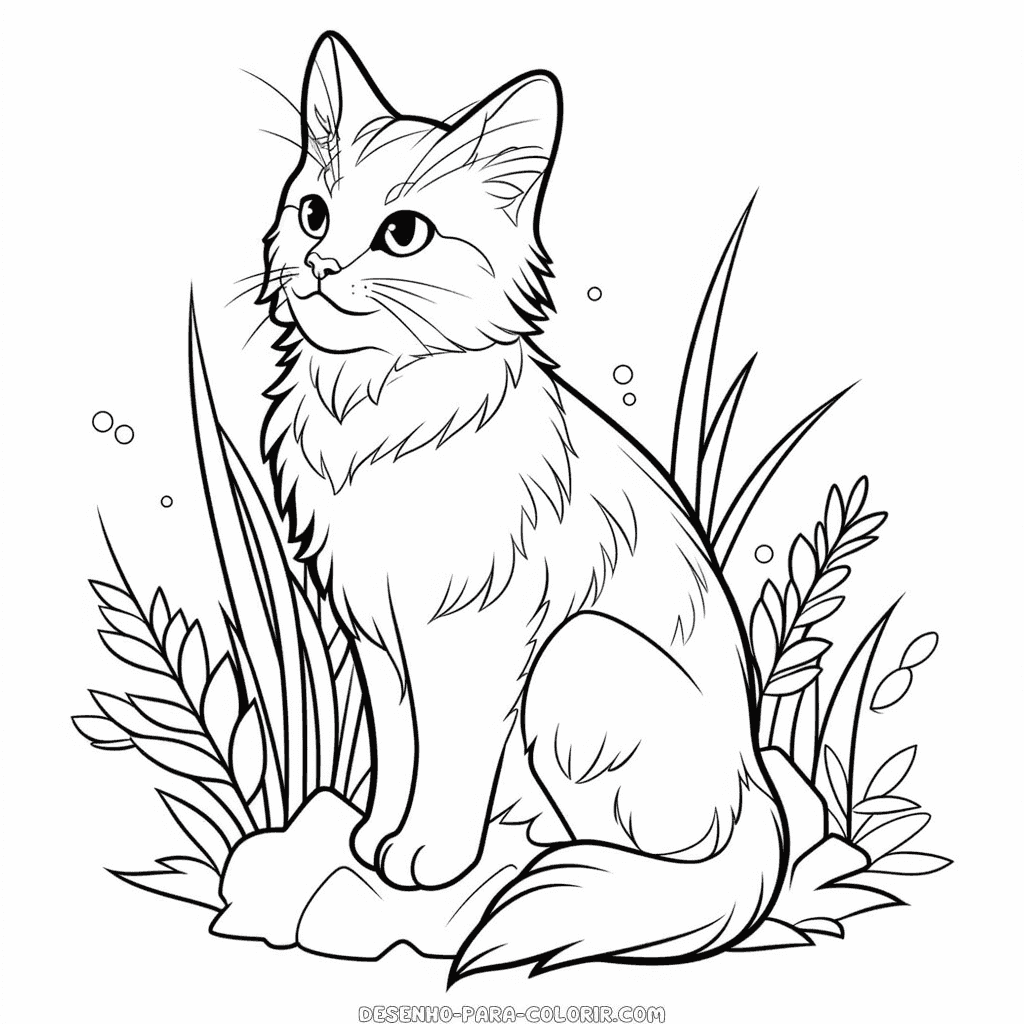 Desenho de gato selvagem para colorir