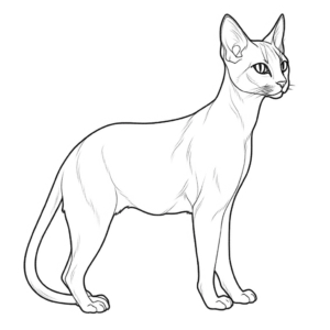 Desenho de gato siamês para colorir